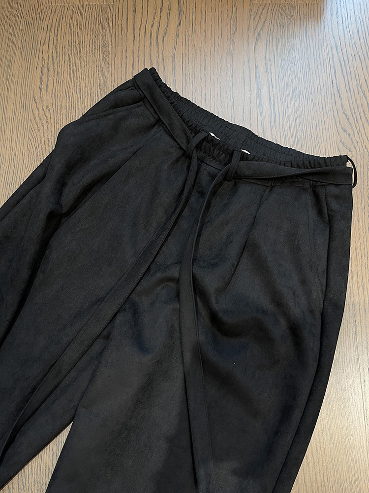 Men's Ribbon Suede Retro Matchet Pants