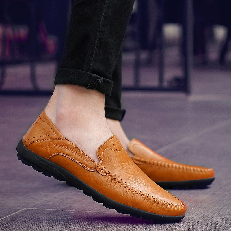 Large Size Leather Shoes Casual Men's Peas Shoes