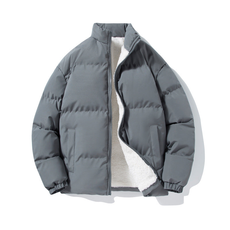 Lambswool Lining Stand-up Collar Cotton-padded Clothes