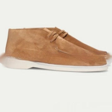 Foreign Trade Plus Size High-top Loafers Lace-up Flat Casual All-match