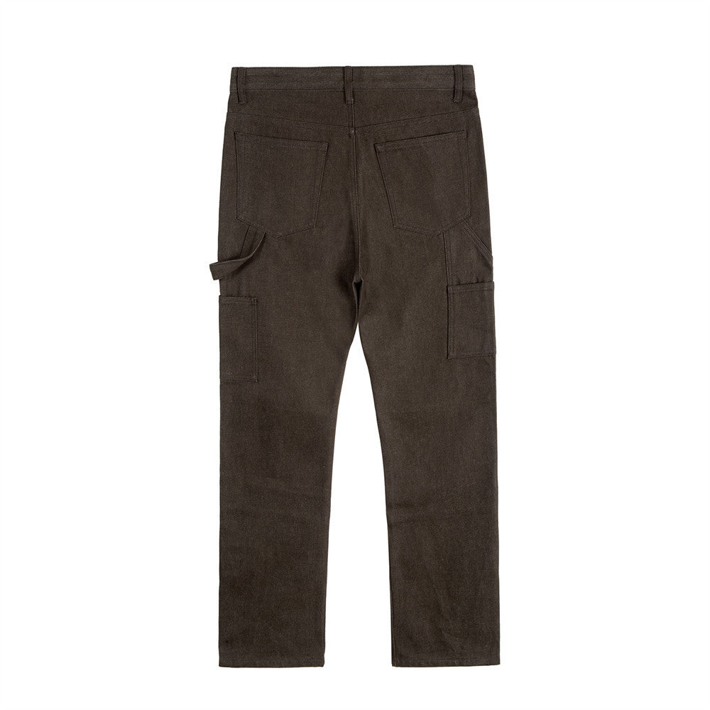 Pressure Line Denim Straight-leg Pants Men's Slim Fit Feet