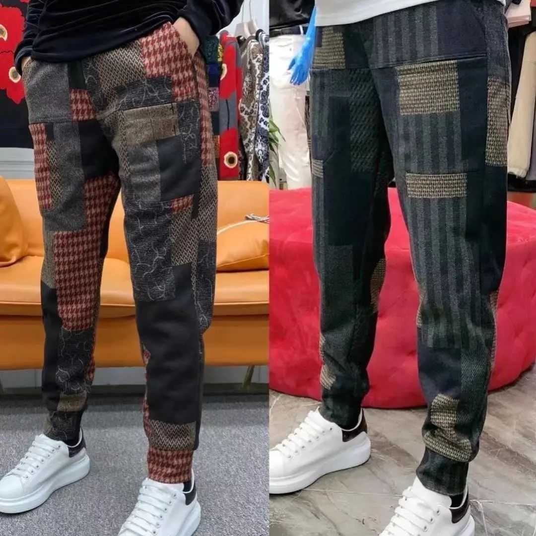 Summer New Men's Six-pocket Casual Pants Skinny Slim Fit Patchwork Korean Style Trendy All-matching