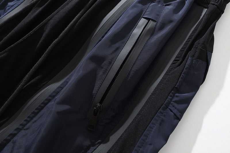 High Street Panel Drawstring Contrast Multi-pocket Trousers