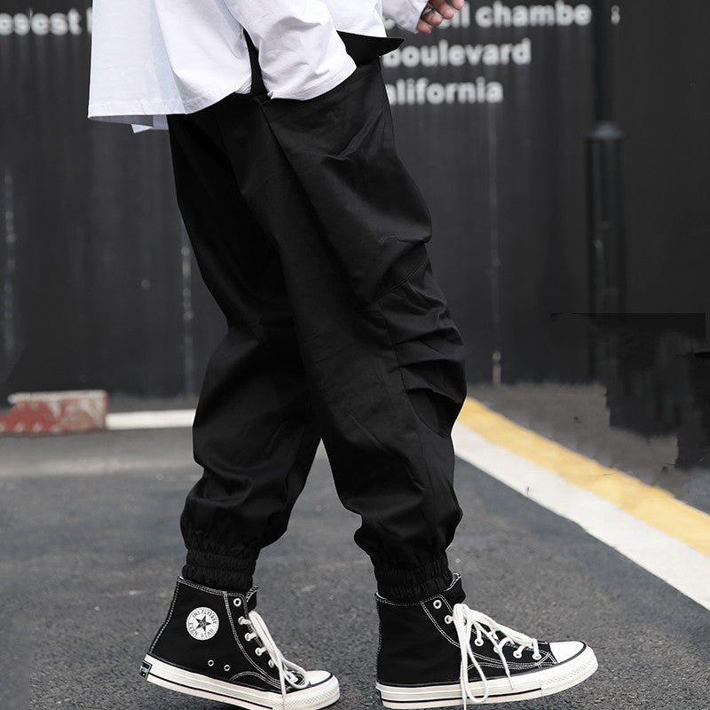 Workwear Solid Color Pants Men's Trendy Loose Feet