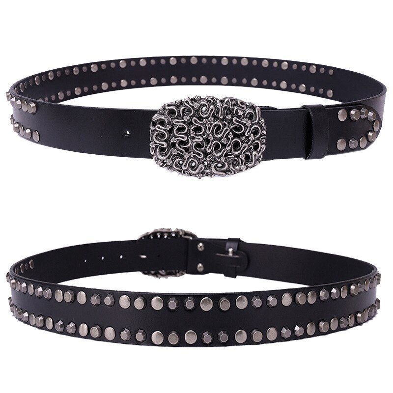 Top Layer Cowhide Trend Rivet Men's Belt