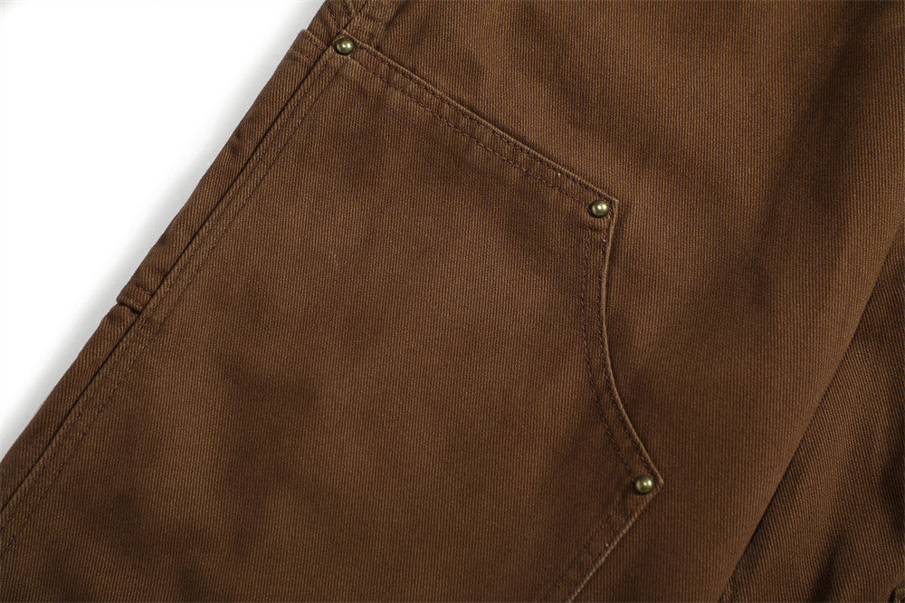Punk Wash Denim Logging Pants Men's Mountain Outdoor Sports Loose Wide Straight All-matching Daddy Pants Tide