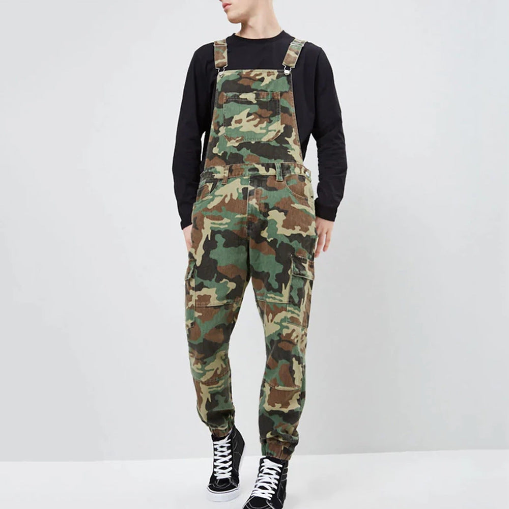 Camouflage City Tactic Outdoor Work Clothes Suspender Trousers