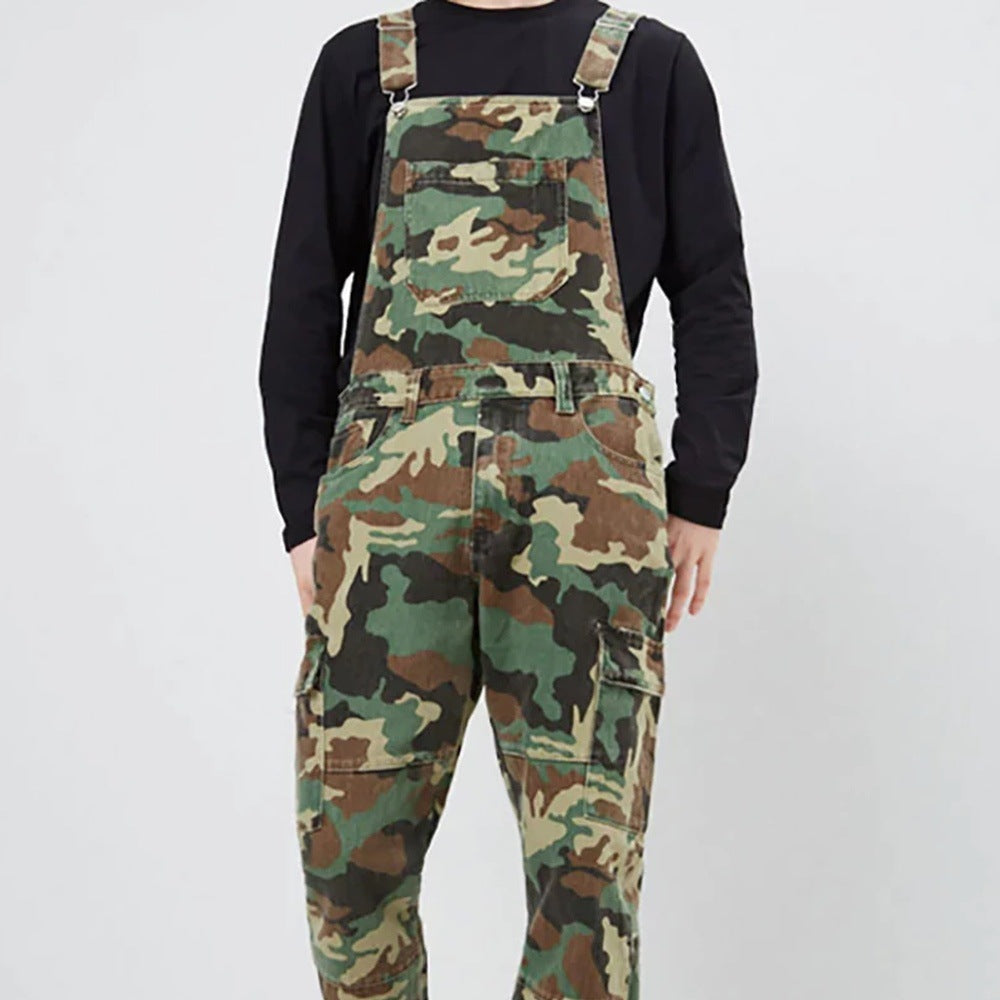 Camouflage City Tactic Outdoor Work Clothes Suspender Trousers