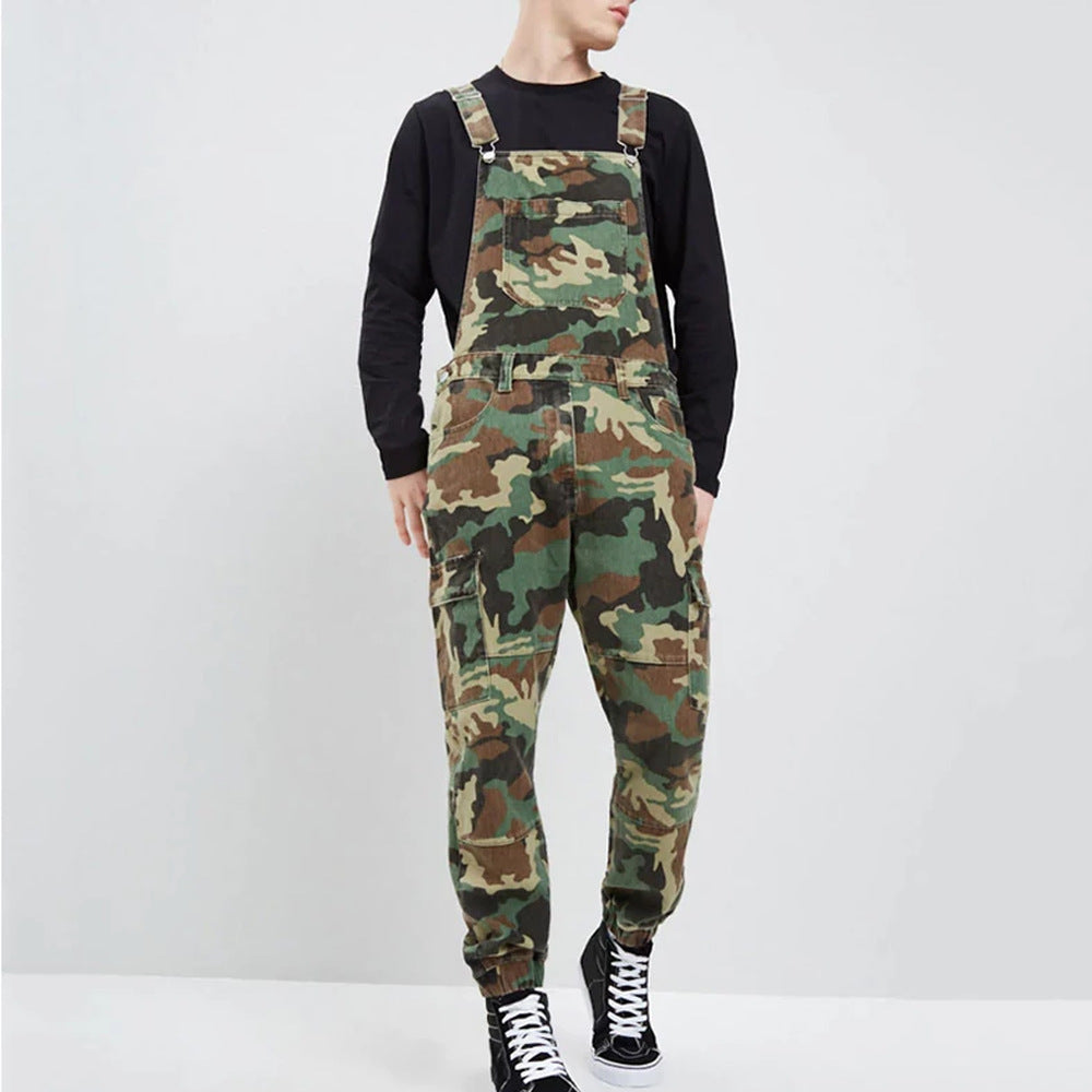 Camouflage City Tactic Outdoor Work Clothes Suspender Trousers