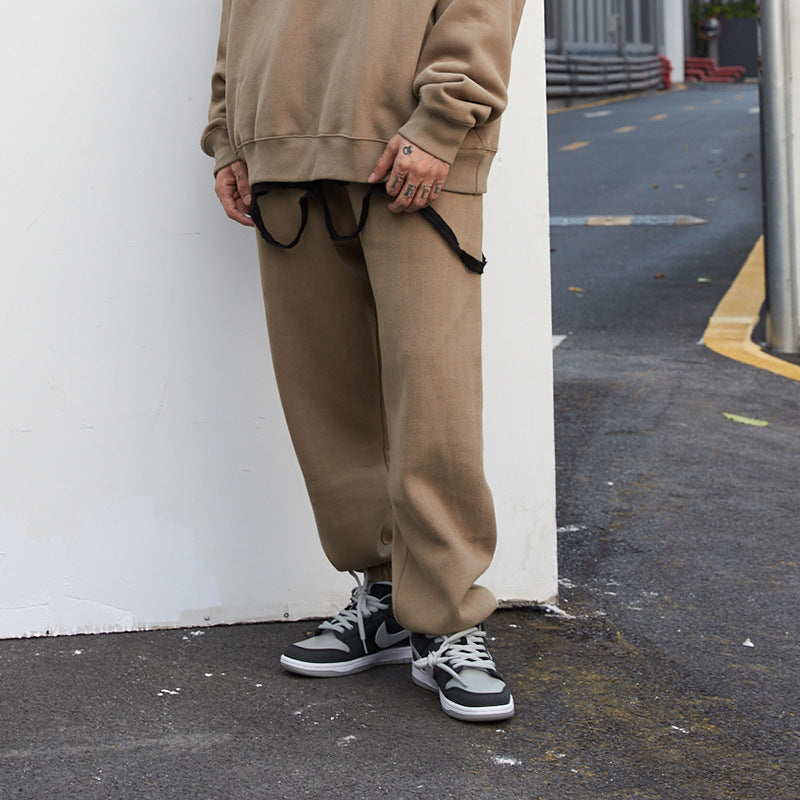 Solid color Plush casual pants