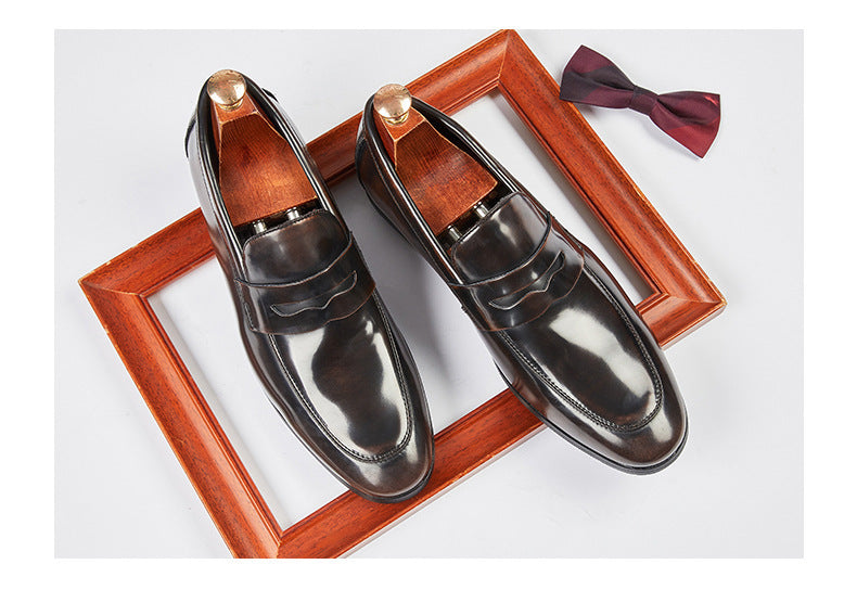 Men's Leather Summer British Style Simple Business Leather Shoes