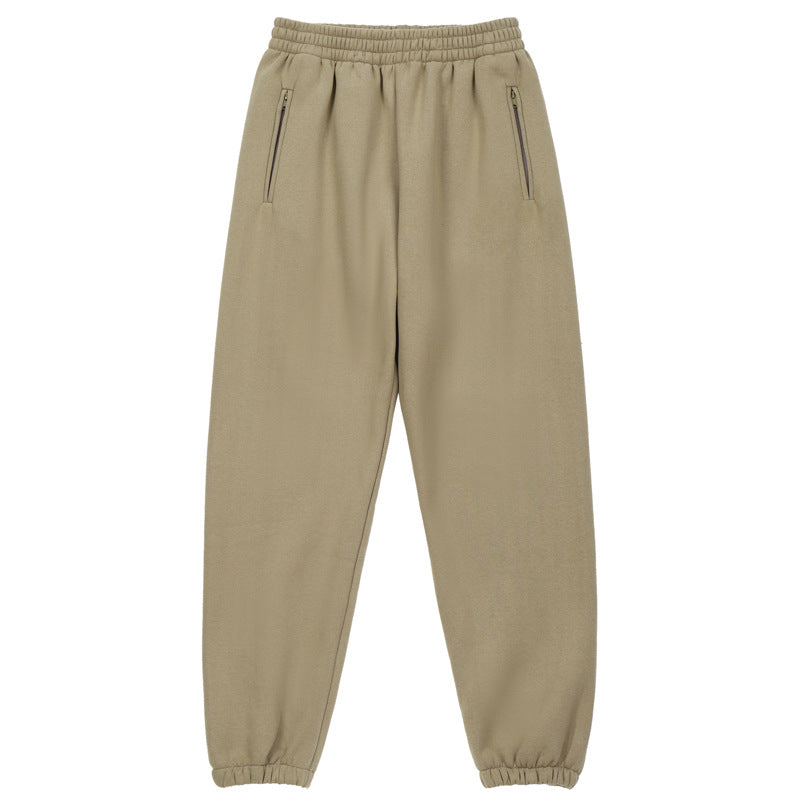 Solid color Plush casual pants