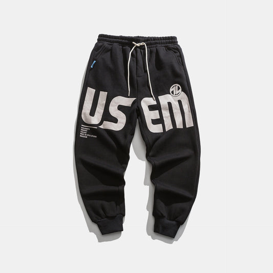 Trendy Loose Thick Straight-leg Sports Trousers