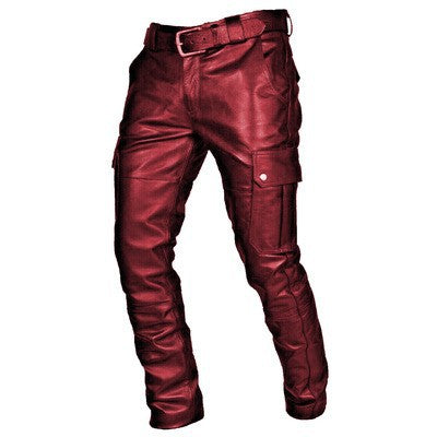 Men's Solid Color Casual Large Pocket Slim-fit Pants