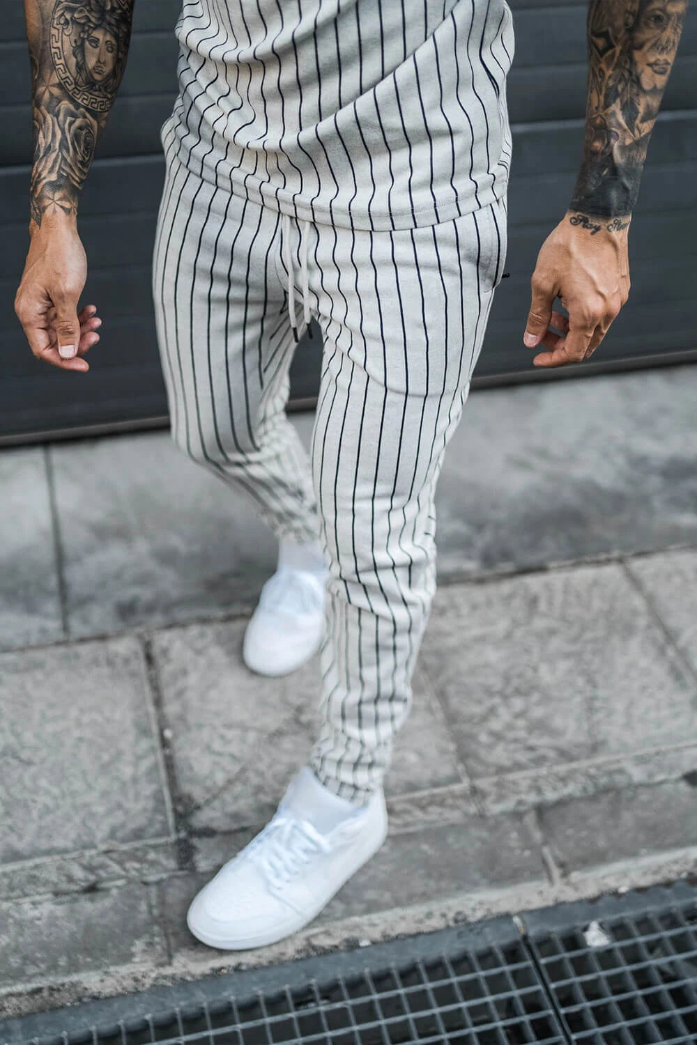 Striped Leisure Sports Running Two-Piece Suit