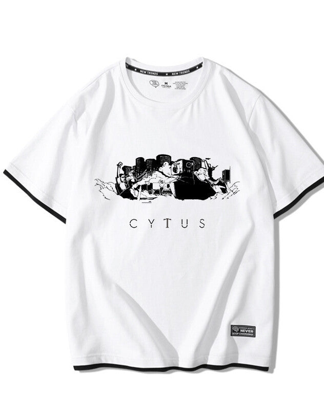 Men'S Short-Sleeved Clothes Neko Electronic Music Mobile Game T-Shirt