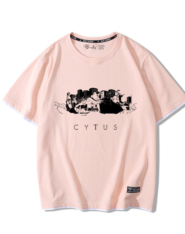 Men'S Short-Sleeved Clothes Neko Electronic Music Mobile Game T-Shirt