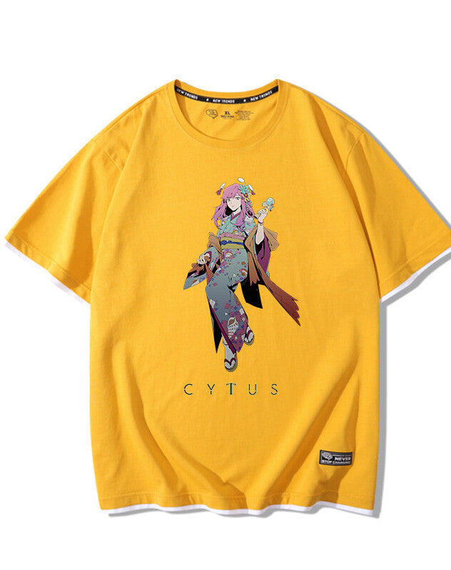 Men'S Short-Sleeved Clothes Neko Electronic Music Mobile Game T-Shirt