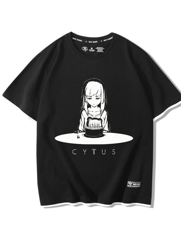 Men'S Short-Sleeved Clothes Neko Electronic Music Mobile Game T-Shirt