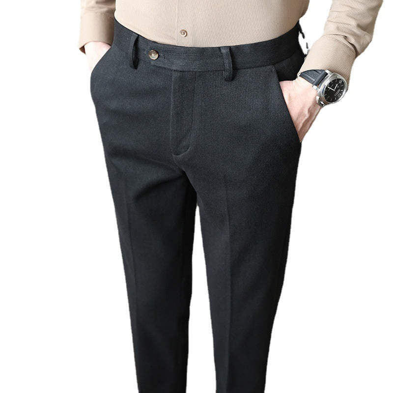 Woolen Pants Men's Casual Suit Pants Brushed Casual Fashion