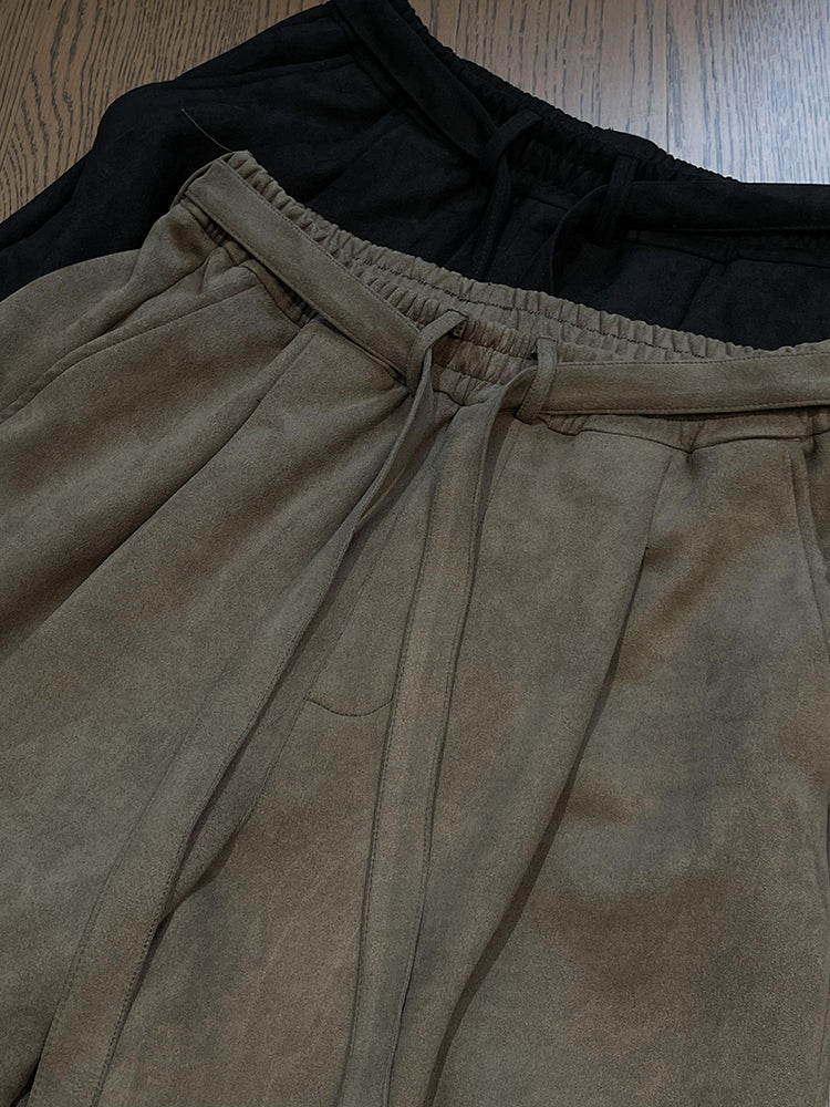 Men's Ribbon Suede Retro Matchet Pants