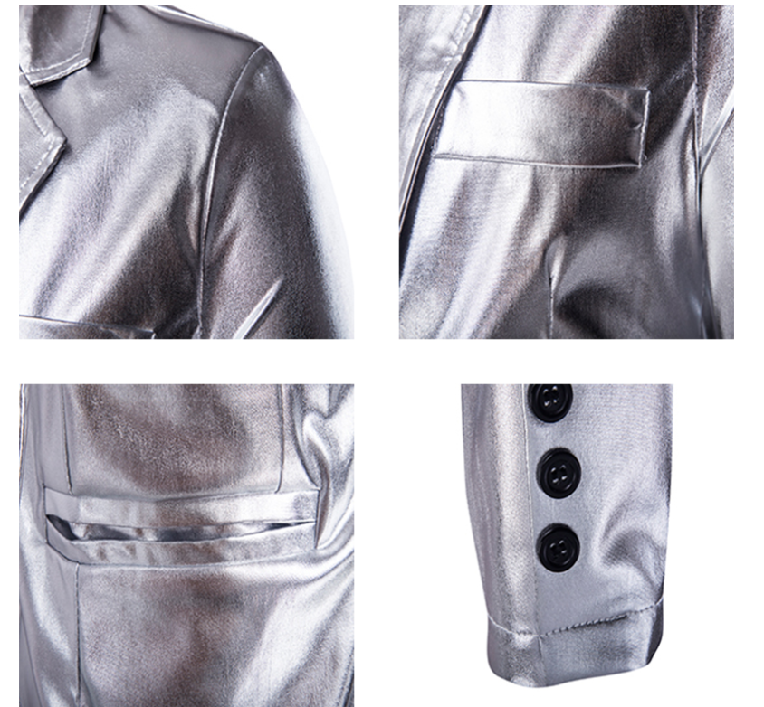 New hot stamping face casual suit suit European and American style slim men's suit