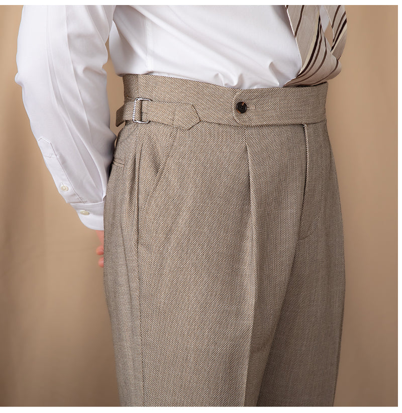 Solid Color Naples High-waisted Trousers Daily Commute Straight Trousers