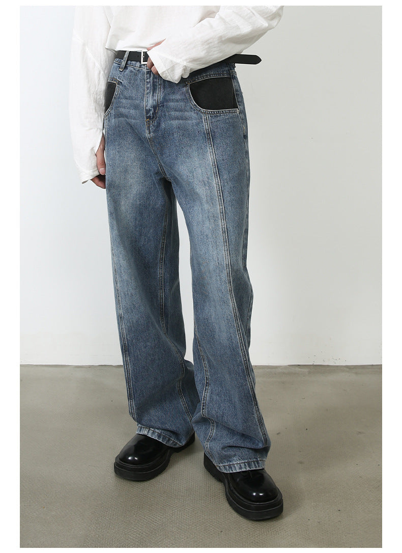Vintage Jeans Men's Special-interest Design Pants