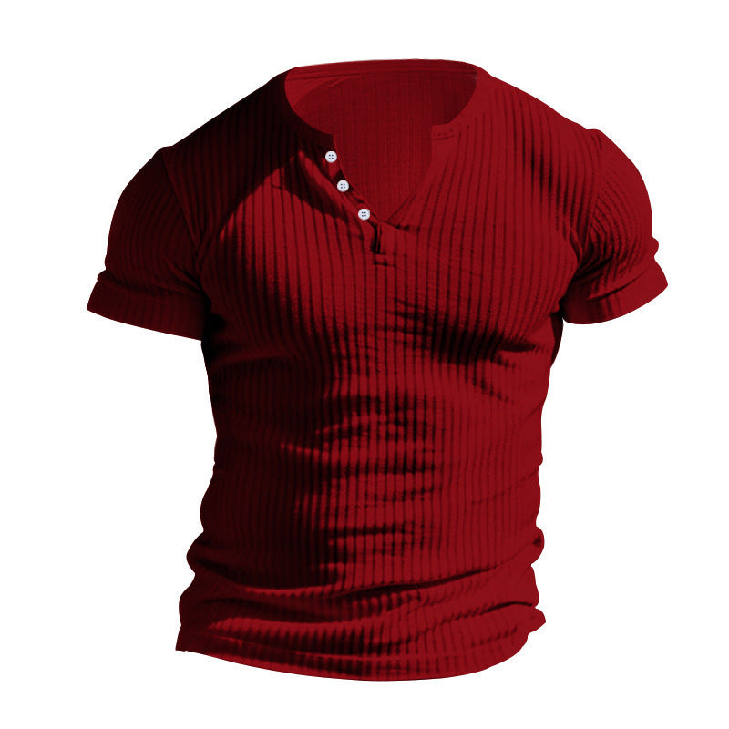 Sunken Stripe Men's Sports Short-sleeved T-shirt