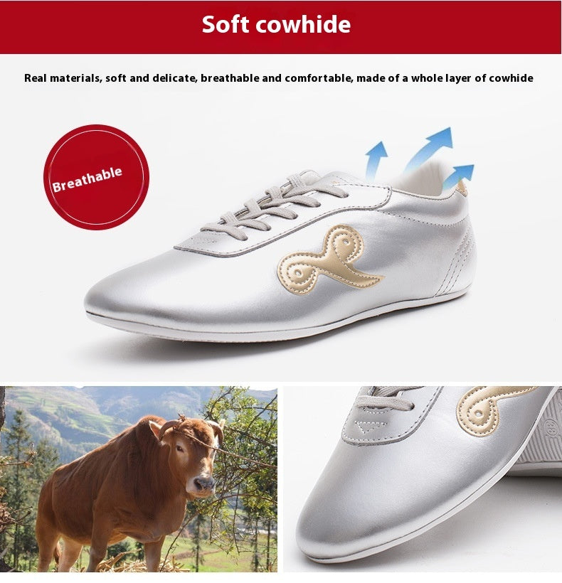 Soft Sole Top Layer Cowhide Tai Chi Shoes