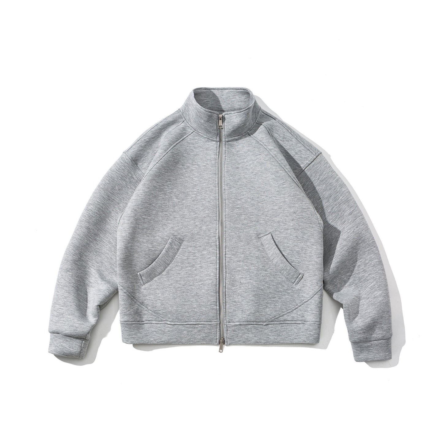 Men's Retro Solid Color Basic Stand Collar Cardigan Sweater