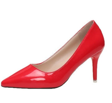 Women's Fashion Patent Leather Plus Size High Heels