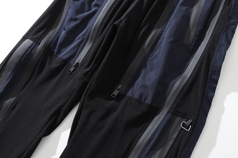 High Street Panel Drawstring Contrast Multi-pocket Trousers
