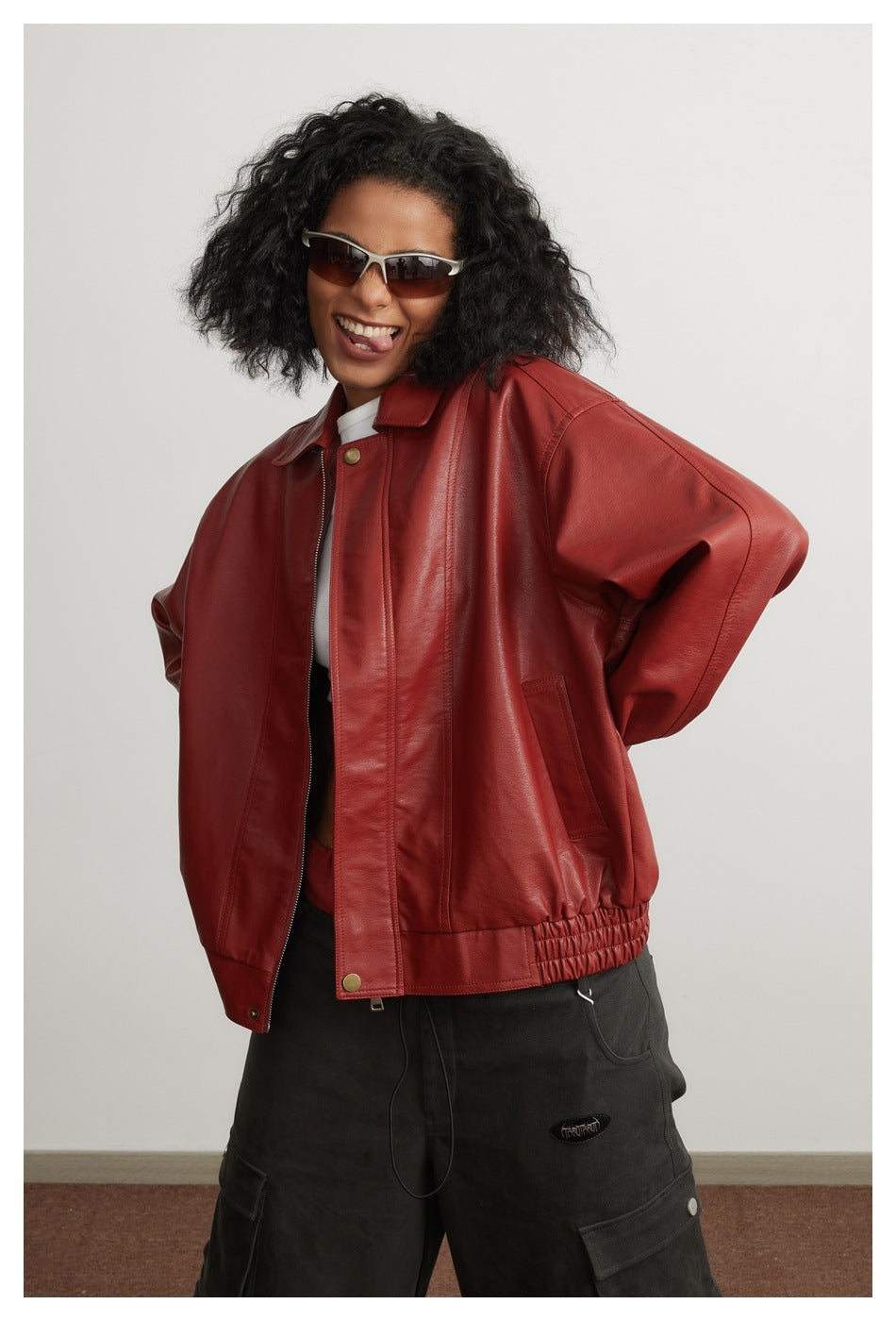 Leather Jacket Men And Women Special-interest Fashion Brand Sweet Cool Hot Girl Cropped Leather Coat