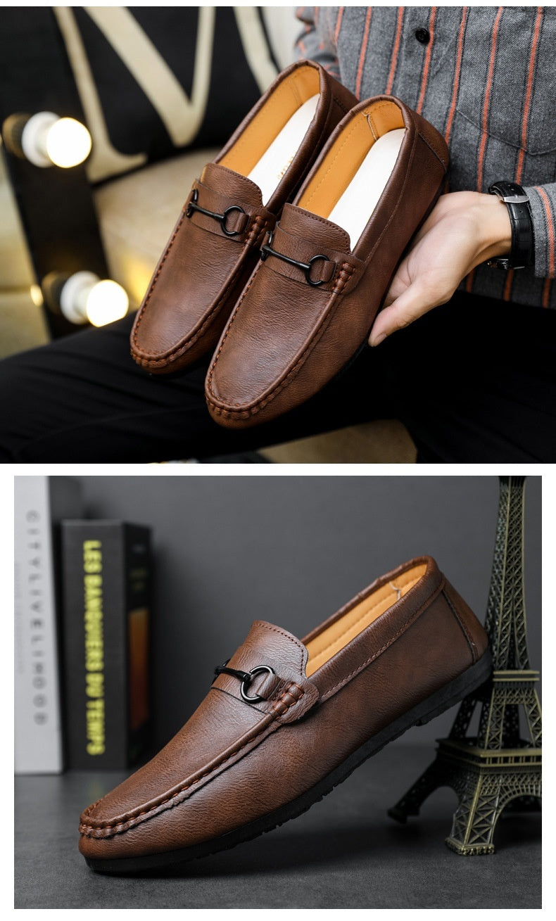 Casual Men's Solid Color Synthetic Leather Shoes