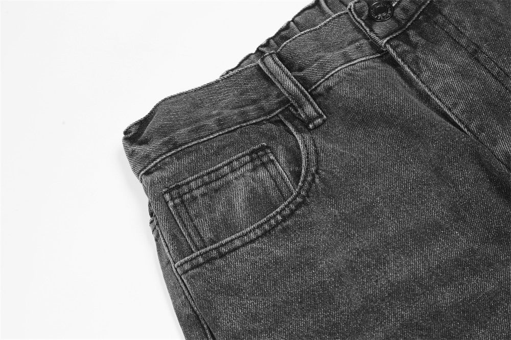 Men's Loose Leisure Washed-out Wide Leg Jeans