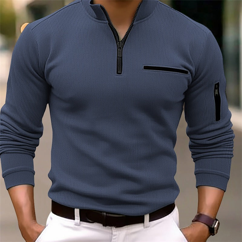 Men's Striped Long-sleeved Top