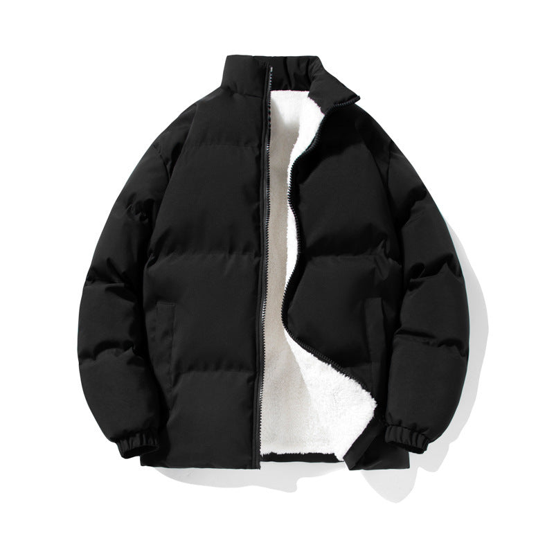 Lambswool Lining Stand-up Collar Cotton-padded Clothes