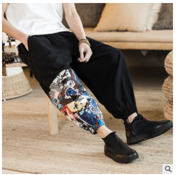 Chinese style cotton and linen pants