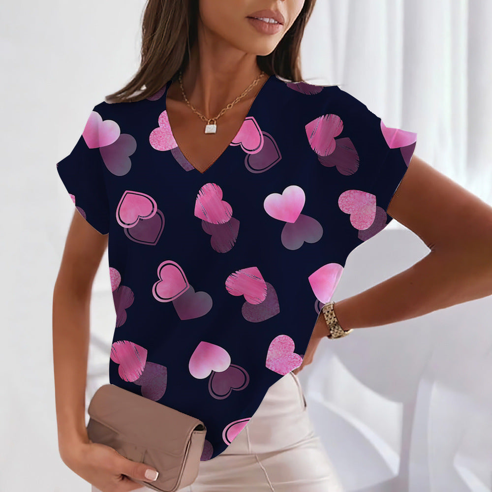 Printed Cute Sweet Short-sleeved T-shirt
