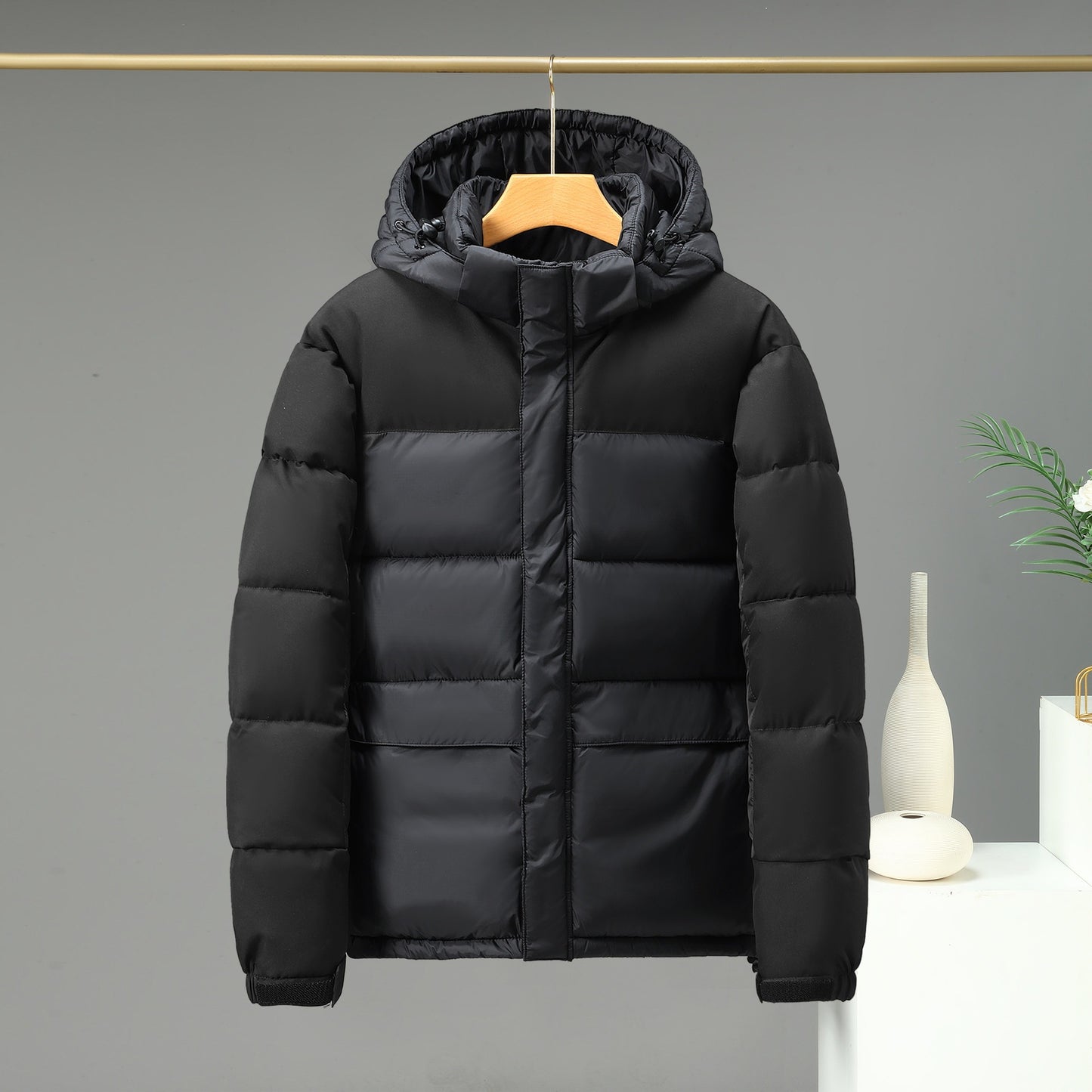 Cotton Jacket Men And Women Short Color Contrast Patchwork