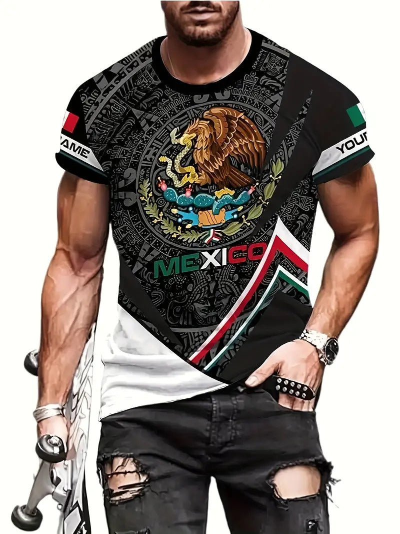 Eagle And Snake T-shirt Loose Round Neck Men's Short Sleeve T-shirt