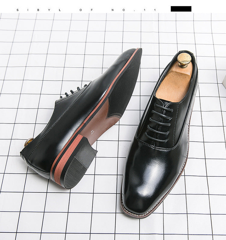 Men's Formal Leather Lace-up Rubber Sole Business Men's Shoes Gentleman