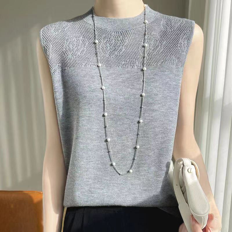 Women's Summer Round Neck Ice Silk Sweater Vest