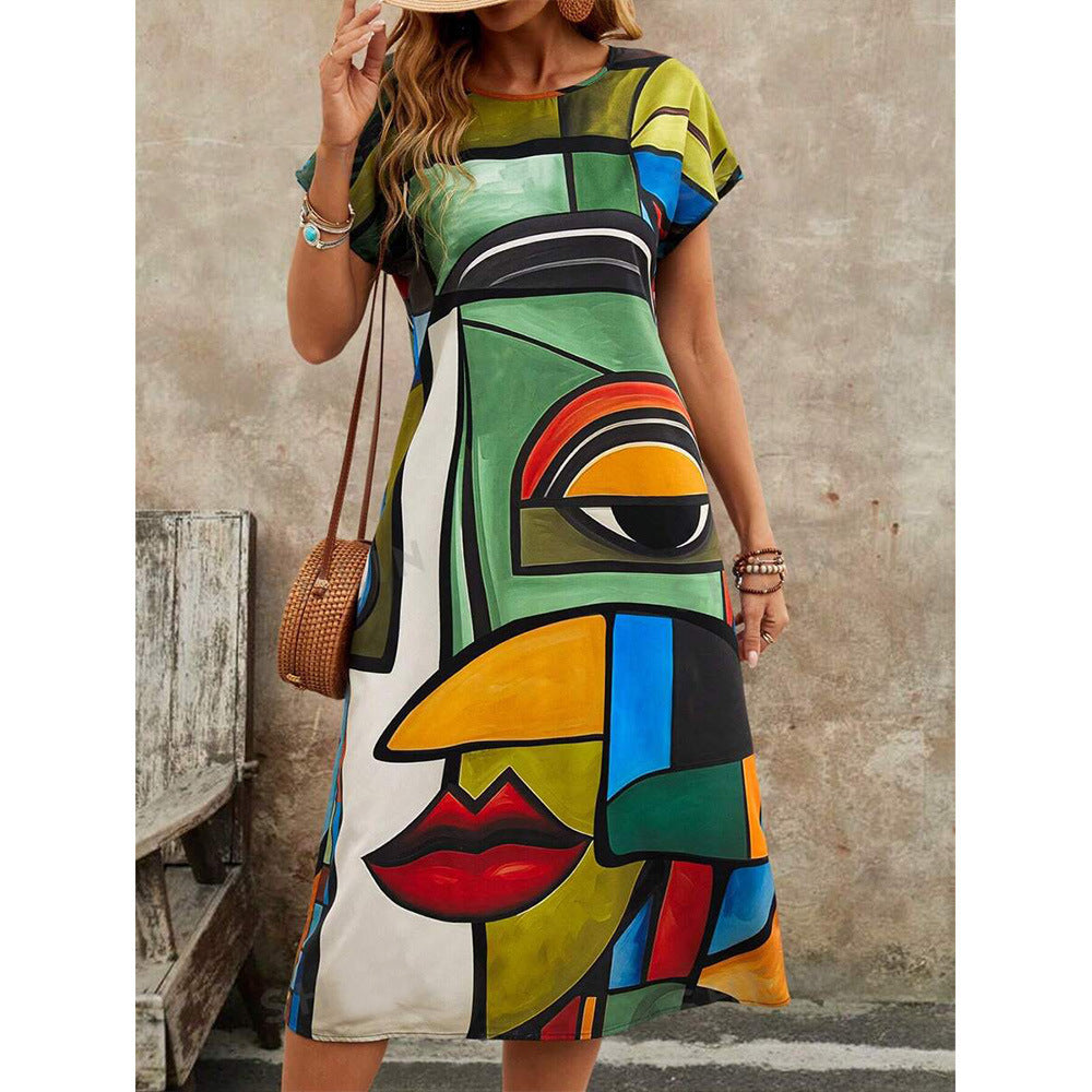 Women's Digital Printing Loose Casual Dress