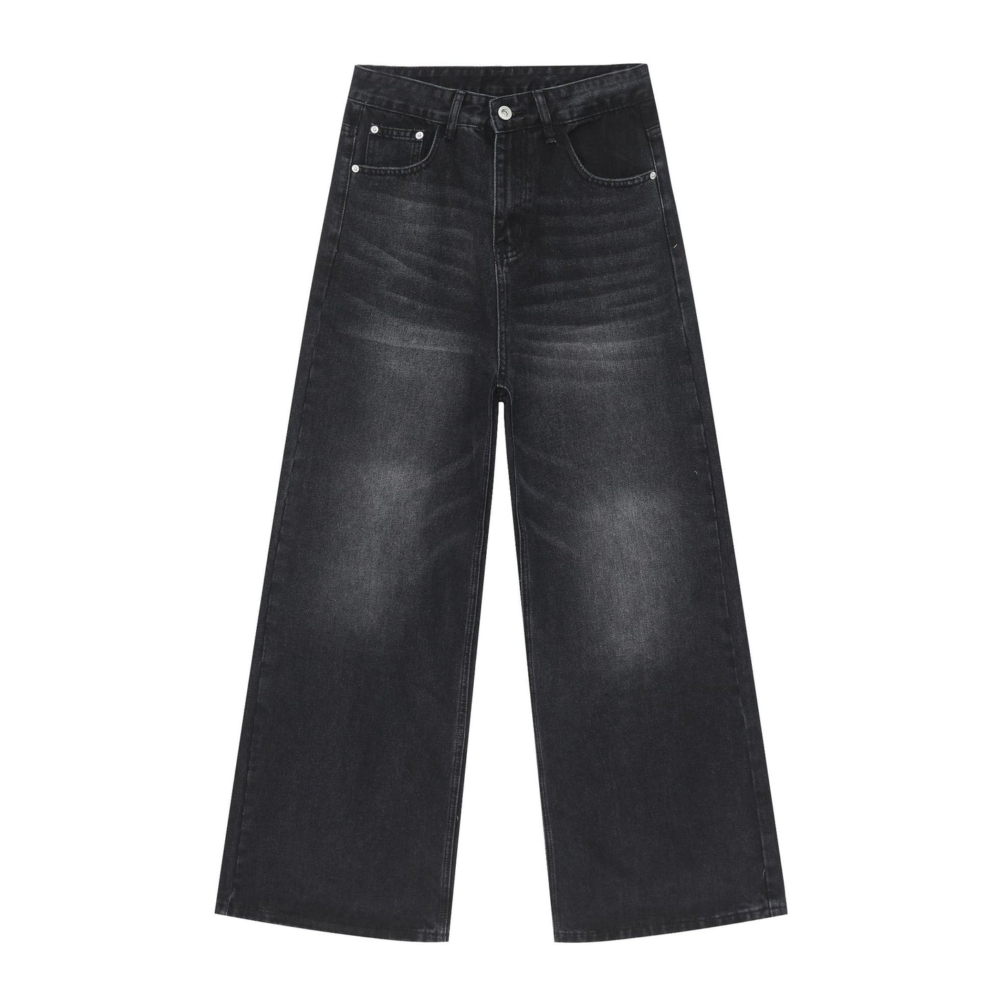 Men's Pu Shuai Korean Version Loose Washed-out Straight Wide Leg Mop Pants