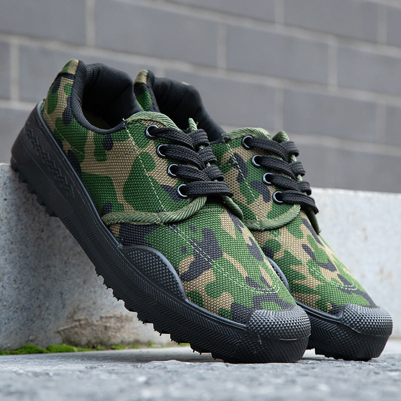 Military Training Work Shoes Outdoor Farmland Rubber Yellow Sneaker