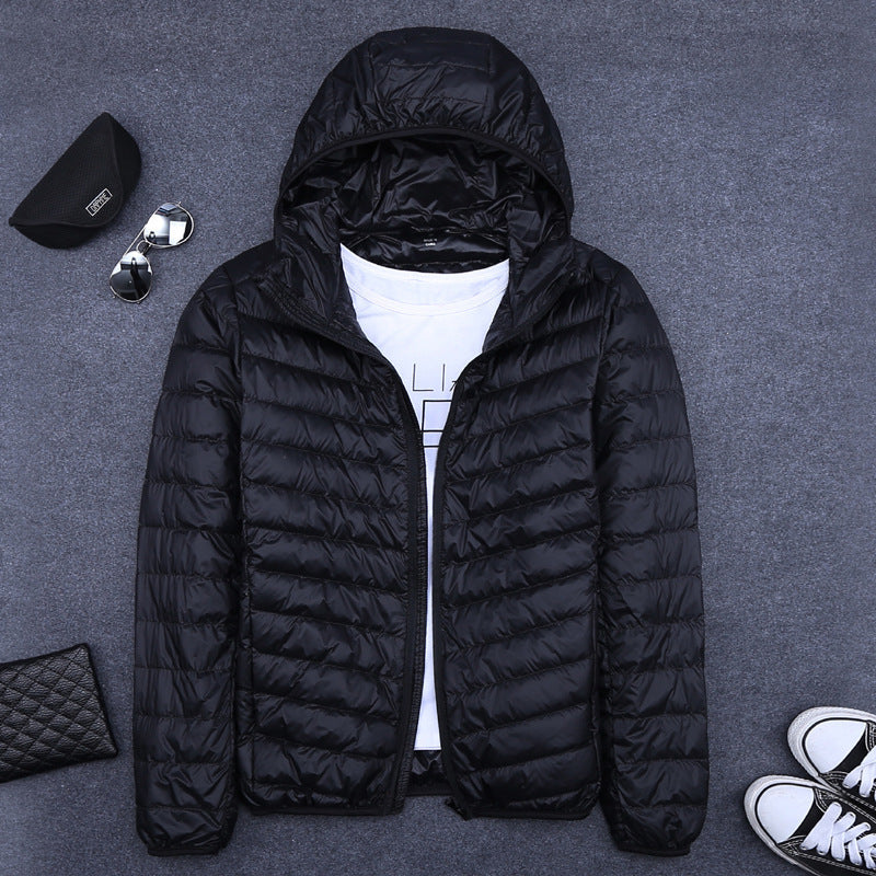 Men's Short All-match Hooded Super Thin Lightweight Down Jacket