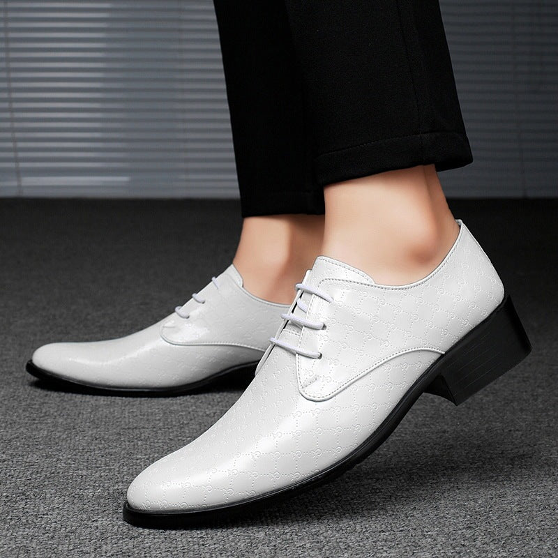 Men's PU Leather Pointed Formal High Heels