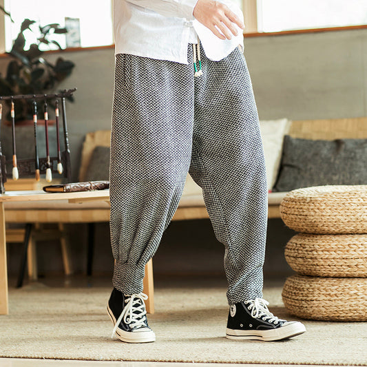 Chinese style lantern woolen pants